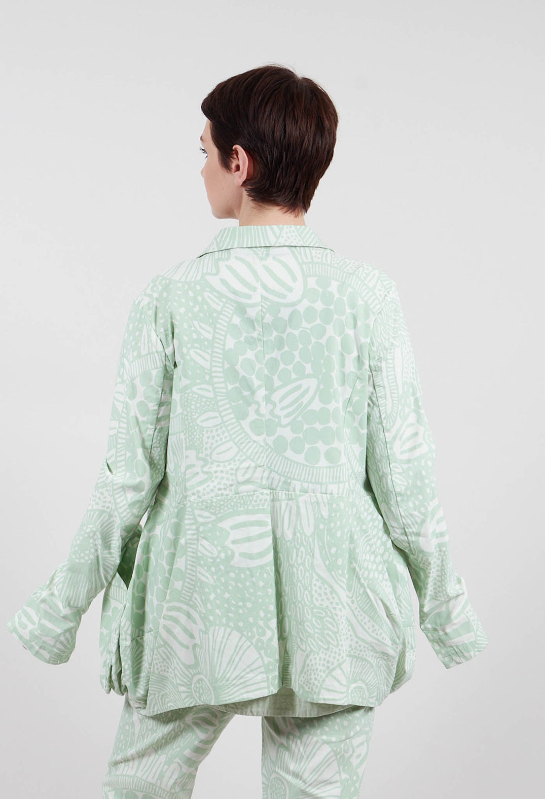 Jacket with Patch Pockets in Lime Print - 3441111