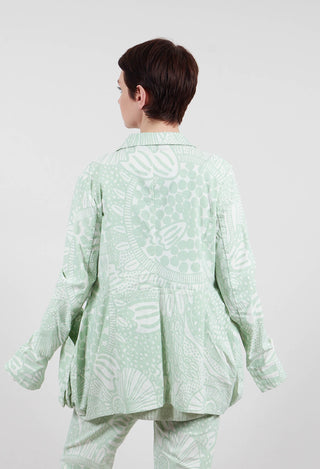 Jacket with Patch Pockets in Lime Print - 3441111