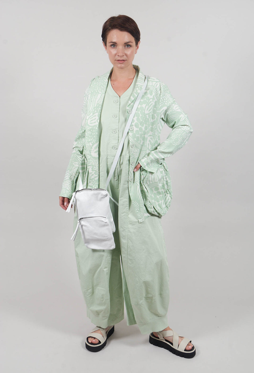 Jacket with Patch Pockets in Lime Print - 3441111