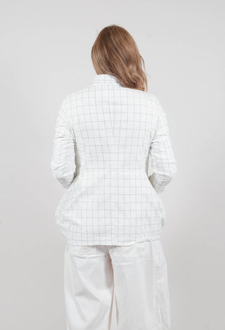 Jacket with Patch Pockets in Off White Check - 3441111