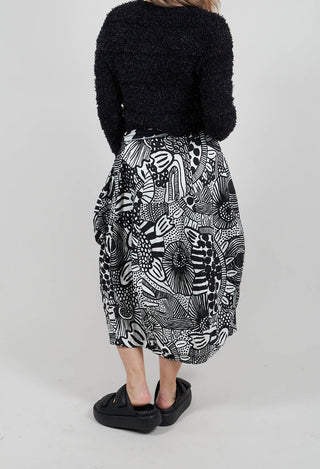 Balloon Skirt in Black Print - 3440313