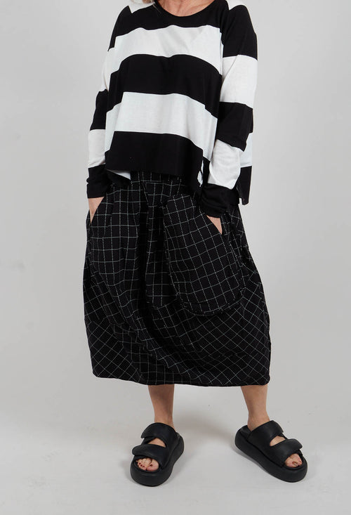 Balloon Skirt in Black Check - 3440313