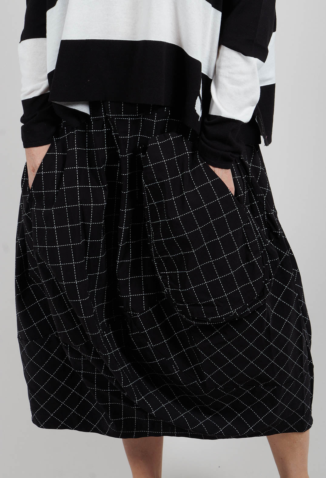 Balloon Skirt in Black Check - 3440313