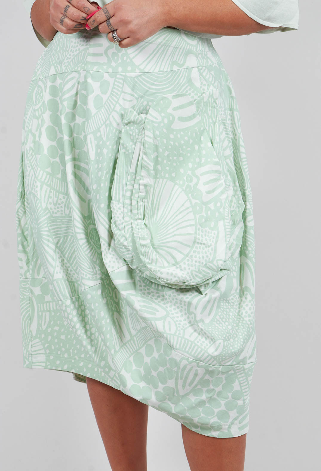 Balloon Skirt in Lime Print - 3440313