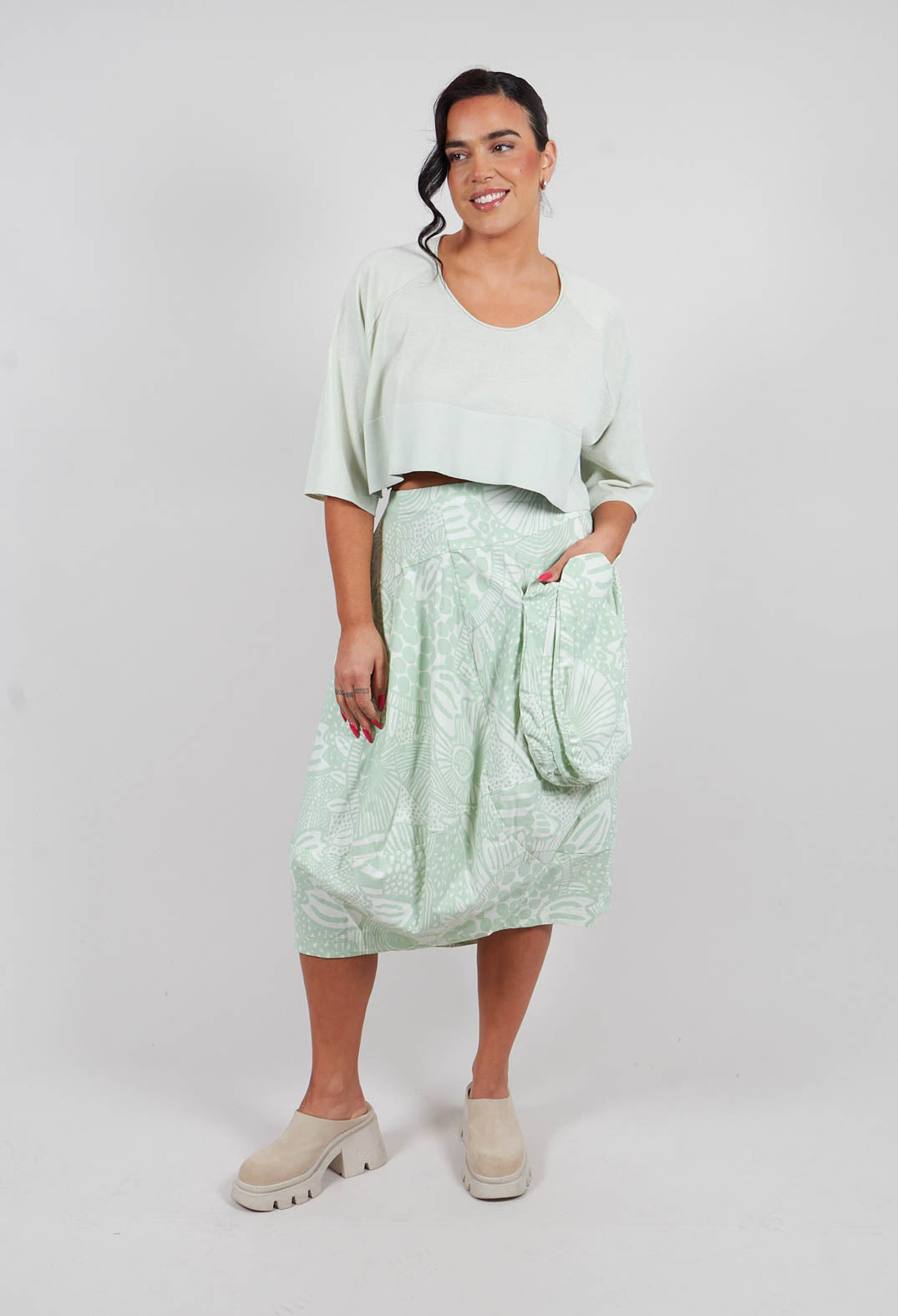 Balloon Skirt in Lime Print - 3440313