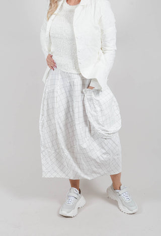Balloon Skirt in Off White Check - 3440313