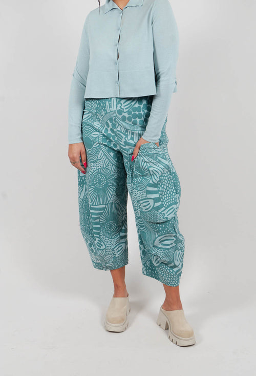 Balloon Trousers in Grass Print - 3440114