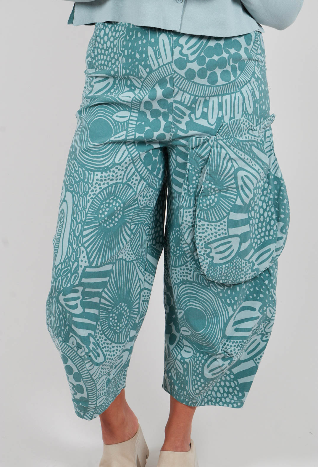Balloon Trousers in Grass Print - 3440114