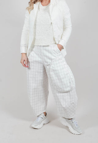 Balloon Trousers in Off White Check - 3440114
