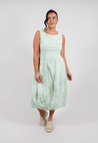 Balloon Dress in Lime Print - 3440916