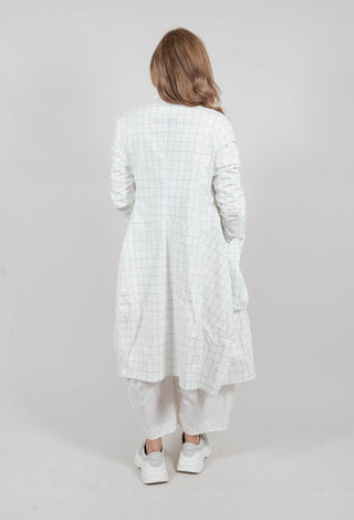 Balloon Coat in Off White Check - 3441217