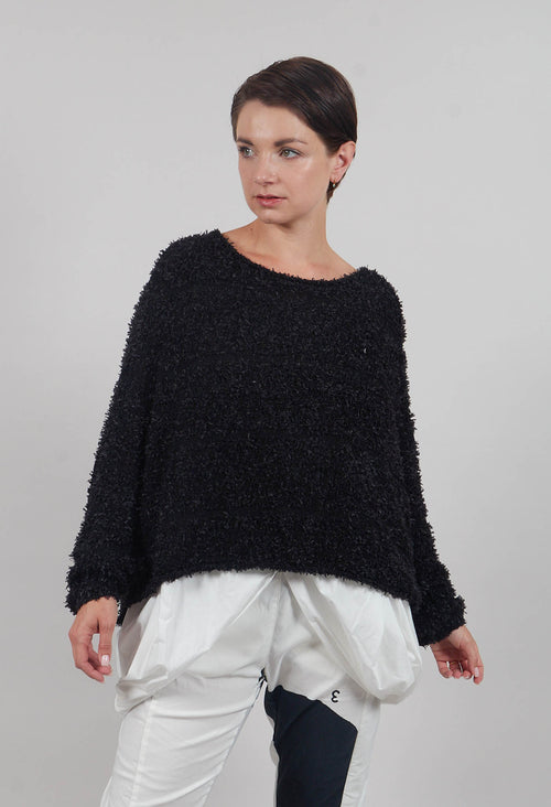 Textured Knit Jumper in Black - 3480701
