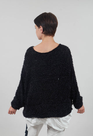 Textured Knit Jumper in Black - 3480701