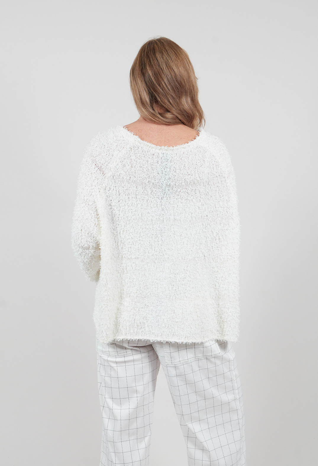 Textured Knit Jumper in Off White - 3480701