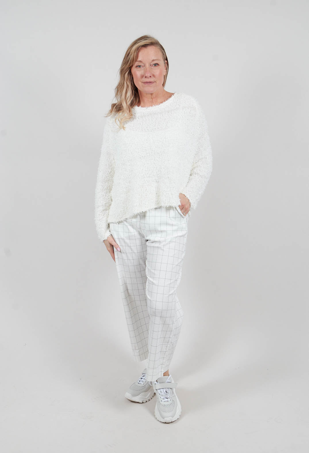 Textured Knit Jumper in Off White - 3480701