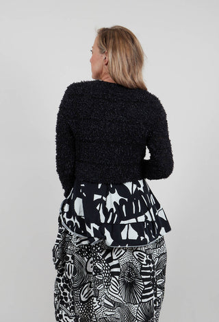 Textured Knit Cardigan in Black - 3487102