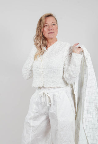 Textured Knit Cardigan in Off White - 3487102