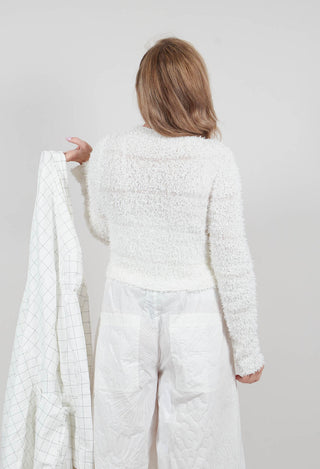 Textured Knit Cardigan in Off White - 3487102