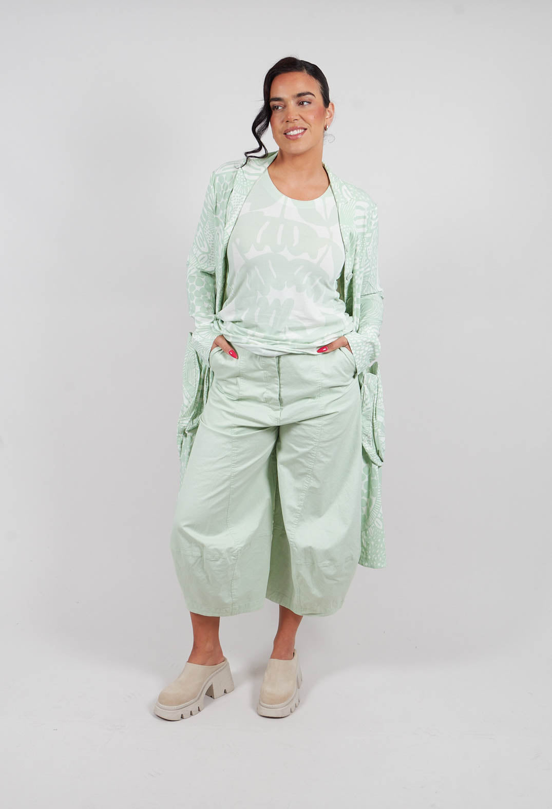 Tulip Hem Trousers in Lime - 3490103