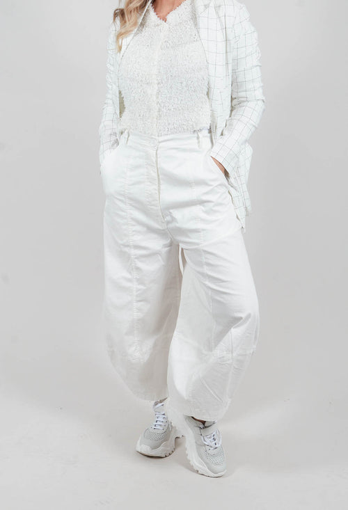 Tulip Hem Trousers in Off White - 3490103