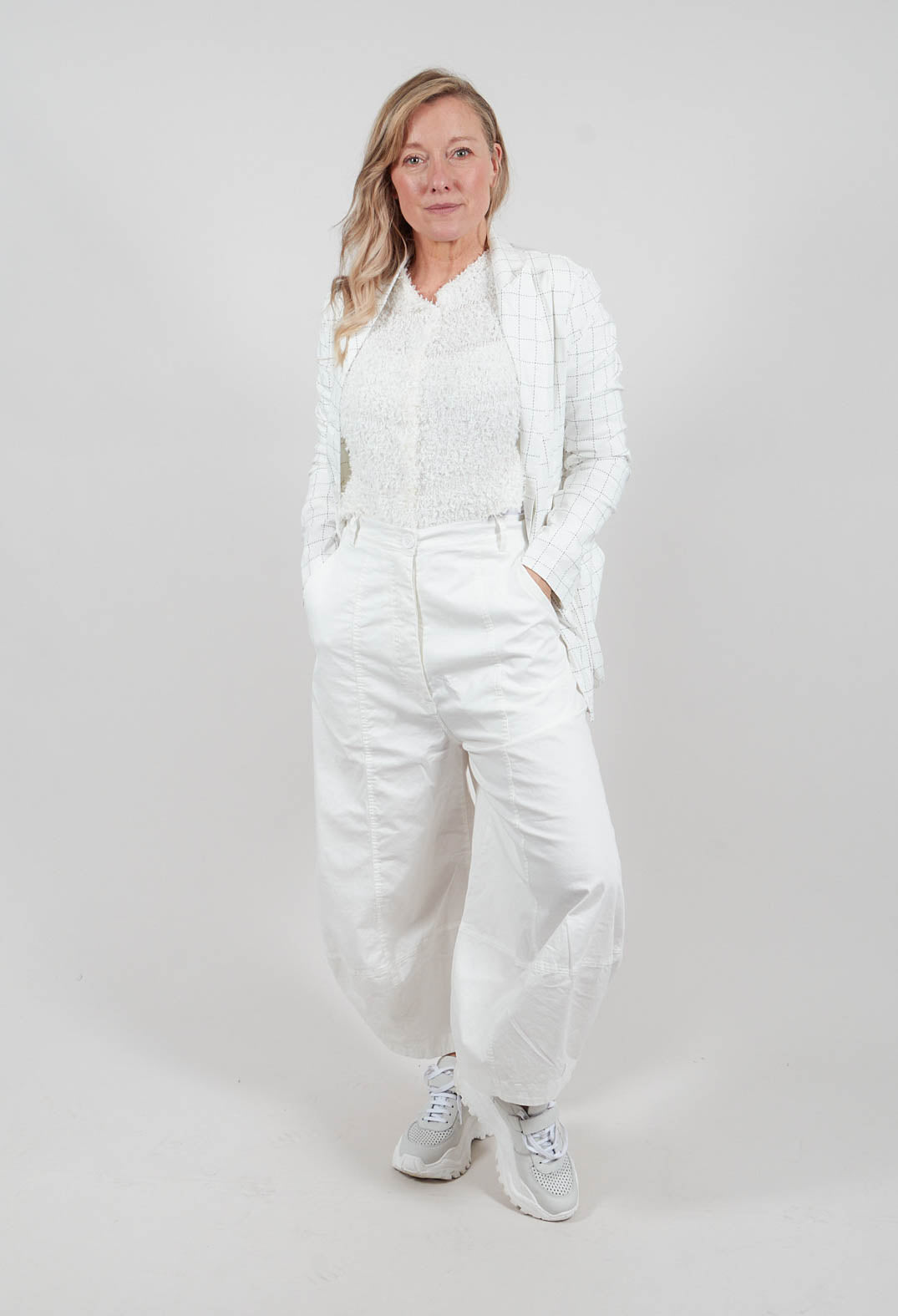 Tulip Hem Trousers in Off White - 3490103