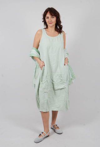 Linen Tulip Dress in Lime - 3540903