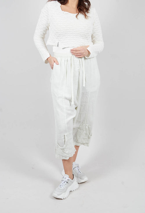 Linen Drop Crotch Trousers in Salina - 3540114