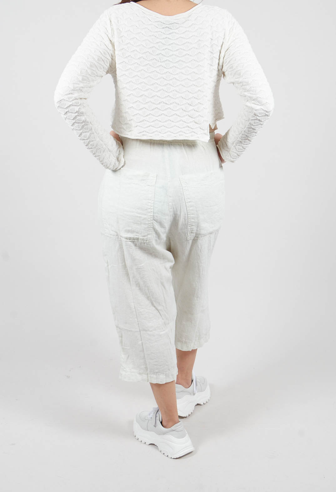 Linen Drop Crotch Trousers in Salina - 3540114