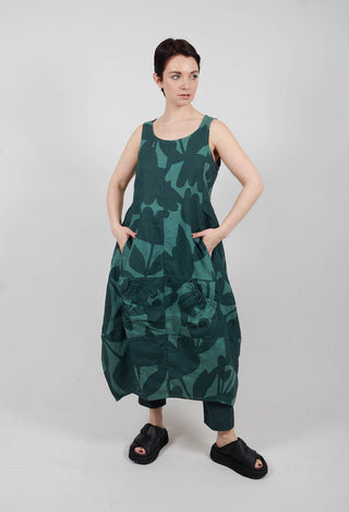 Linen Sleeveless Dress in Tree Print - 3550902