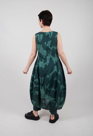 Linen Sleeveless Dress in Tree Print - 3550902