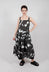 Linen Trapeze Dress in Black Print - 3550907