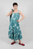Linen Trapeze Dress in Grass Print - 3550907