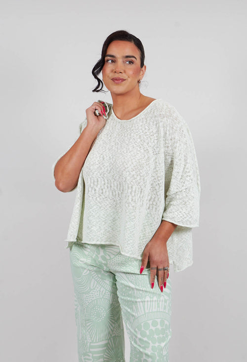 Lightweight Jumper in Lime Melange - 3560704