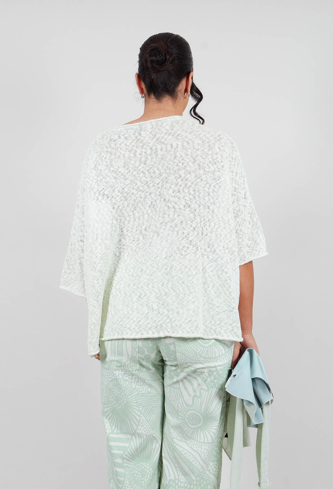 Lightweight Jumper in Lime Melange - 3560704
