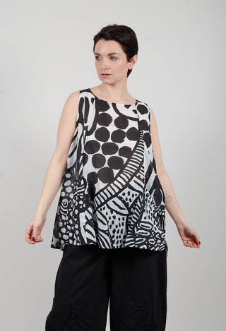 Sleeveless Top in Black Print - 3600802