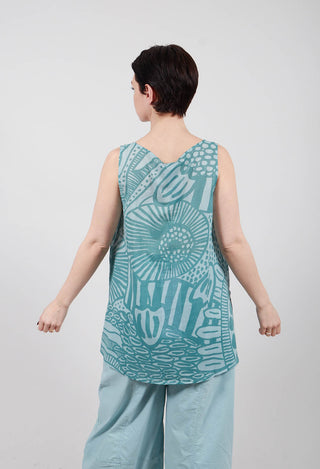 Sleeveless Top in Grass Print - 3600802