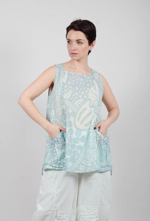 Sleeveless Top in Mint Lime Print - 3600802