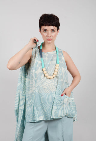 Sleeveless Top in Mint Lime Print - 3600802