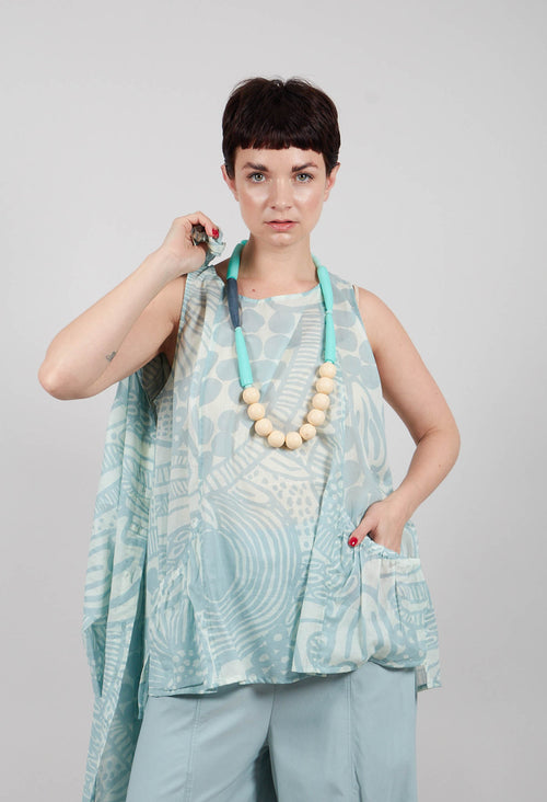 Sleeveless Top in Mint Lime Print - 3600802