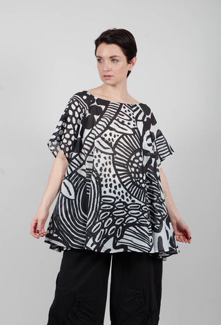 Lightweight Top in Black Print - 3600505