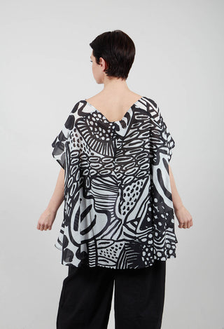 Lightweight Top in Black Print - 3600505