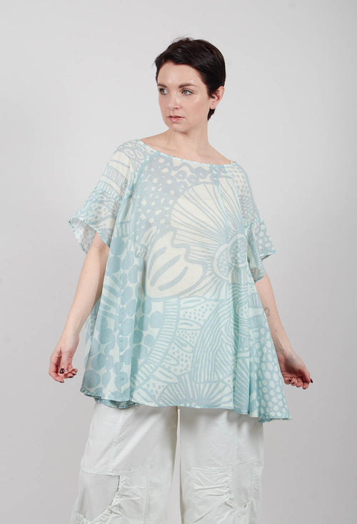 Lightweight Top in Mint Lime Print - 3600505