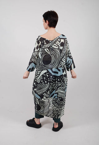 Lightweight Dress in Black Mint Lime Print - 3600906