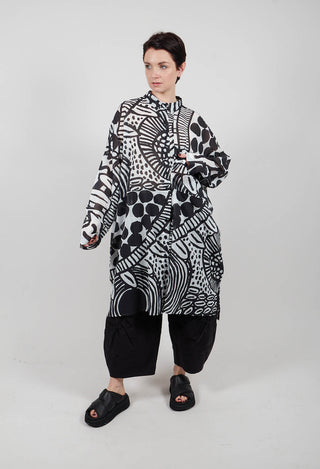 Shirt Dress in Black Print - 3600909