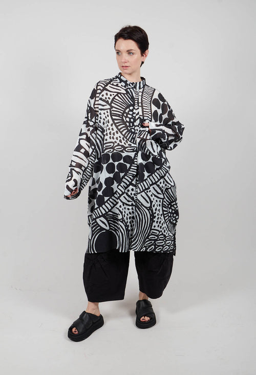 Shirt Dress in Black Print - 3600909