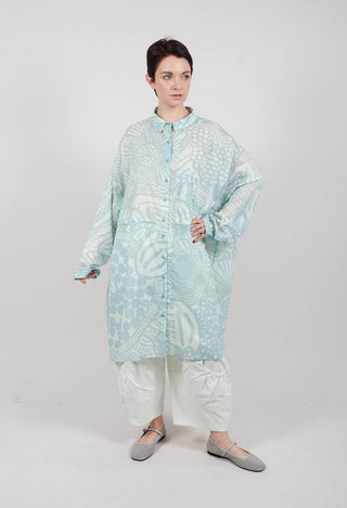 Shirt Dress in Mint Lime Print - 3600909