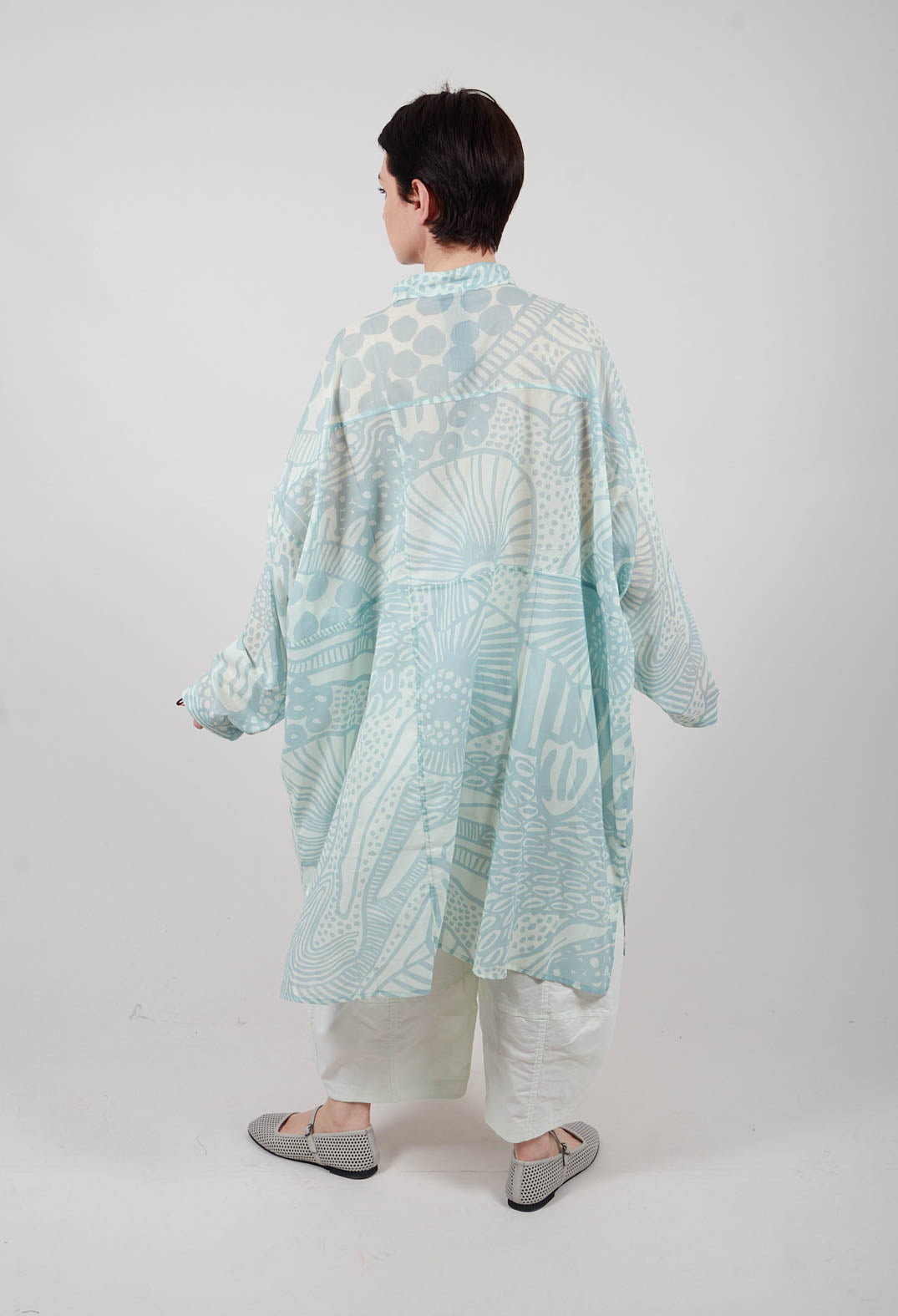 Shirt Dress in Mint Lime Print - 3600909