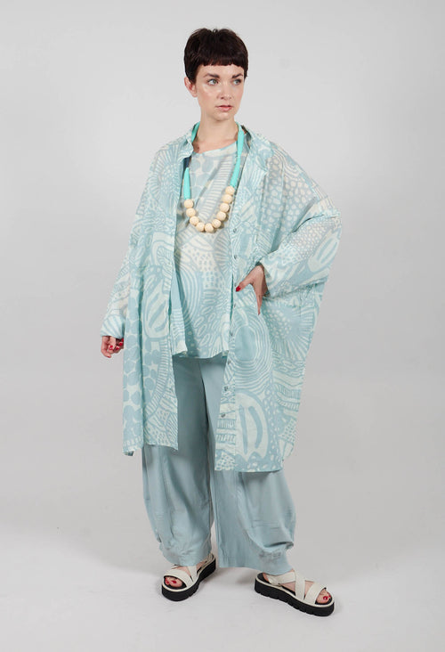 Shirt Dress in Mint Lime Print - 3600909