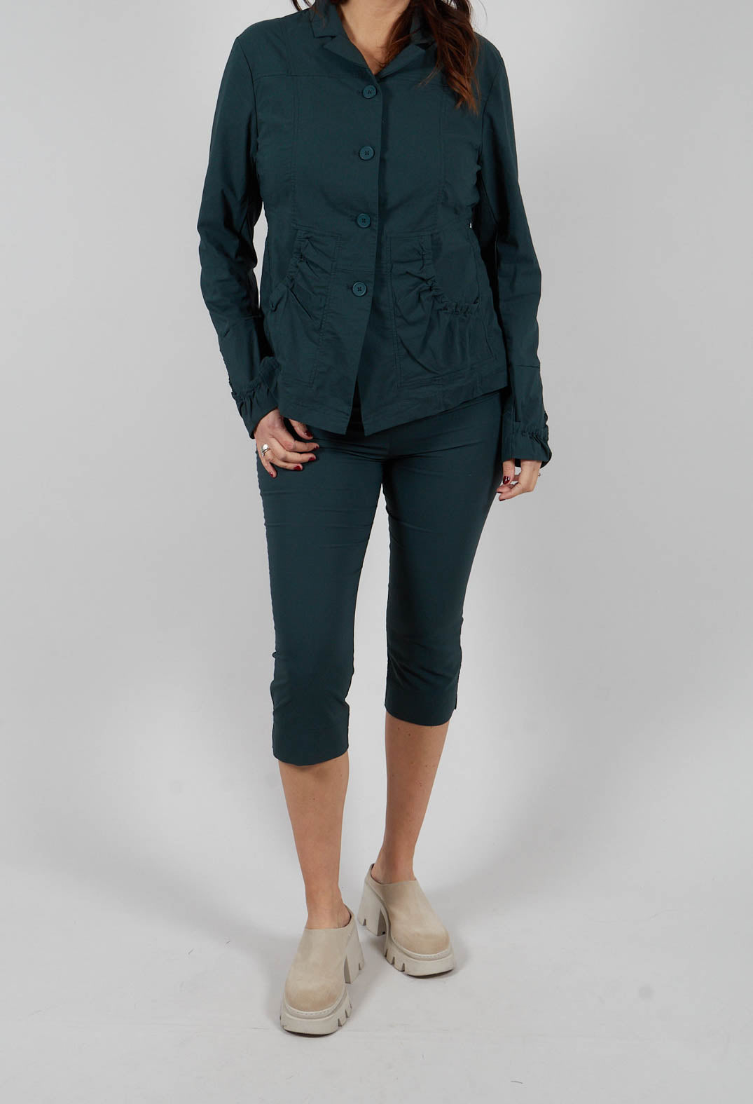 Slim Cropped Trousers in Tree - 3630108