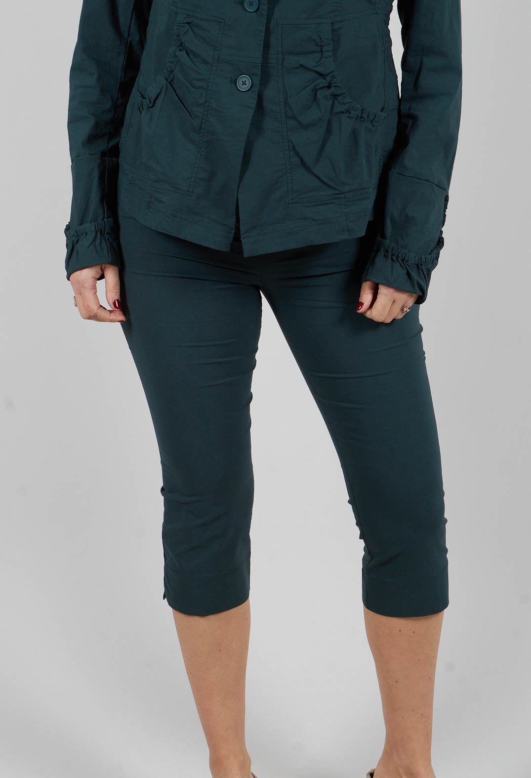 Slim Cropped Trousers in Tree - 3630108